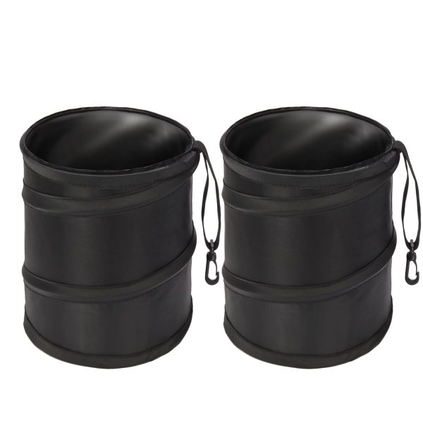 New Leakproof Pop-up Car Trash Can, 2Packs 2 Gallons Collapsible Open-Top Hanging Car Trash Bin with Velcro and Hook,Waterproof  Liner Car Garbage Bag for Cars Home Office