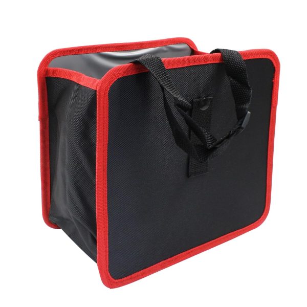 Foldable Car Trash Can, 8.97 x 8.97 x 5.5 inch Foldable Hanging Car Trash Bag,Multifunctional Car Storage Bag, Automotive Interior Accessories for Car (Red,Small)