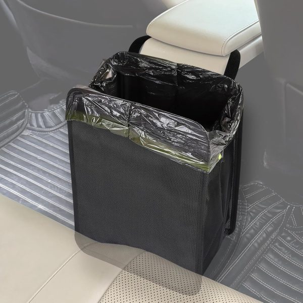 3 Gallons Open-Top Car Trash Can, Large Capacity Hanging Car Trash Bag with Water-proof  Liner, Stand Trash Bag for Cars Foldable Storage Bag for Cars  Truck RV